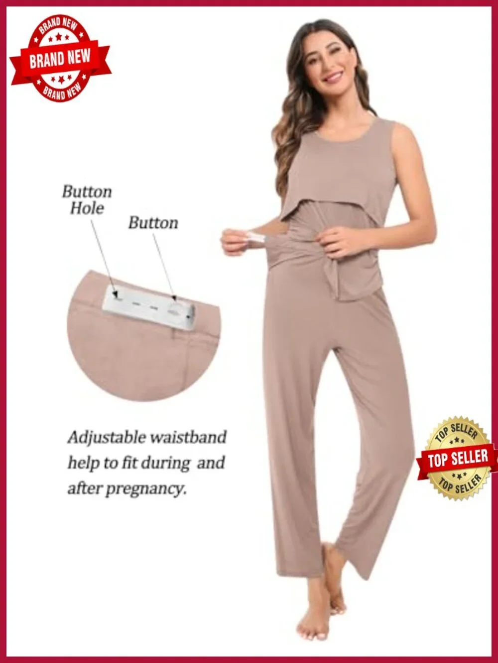 Maternity Nursing Robe Set 3 Pcs Postpartum Pajamas Breastfeeding Labor